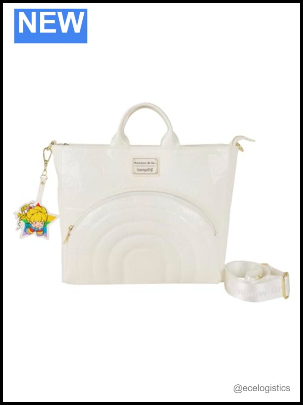 Loungefly Rainbow Brite Convertible Tote Bag - Faux Leather, Adjustable Strap